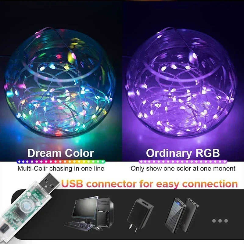 Diy rgbic luzes de corda intel - Smart Garden Festoon Lights avaliação e preço