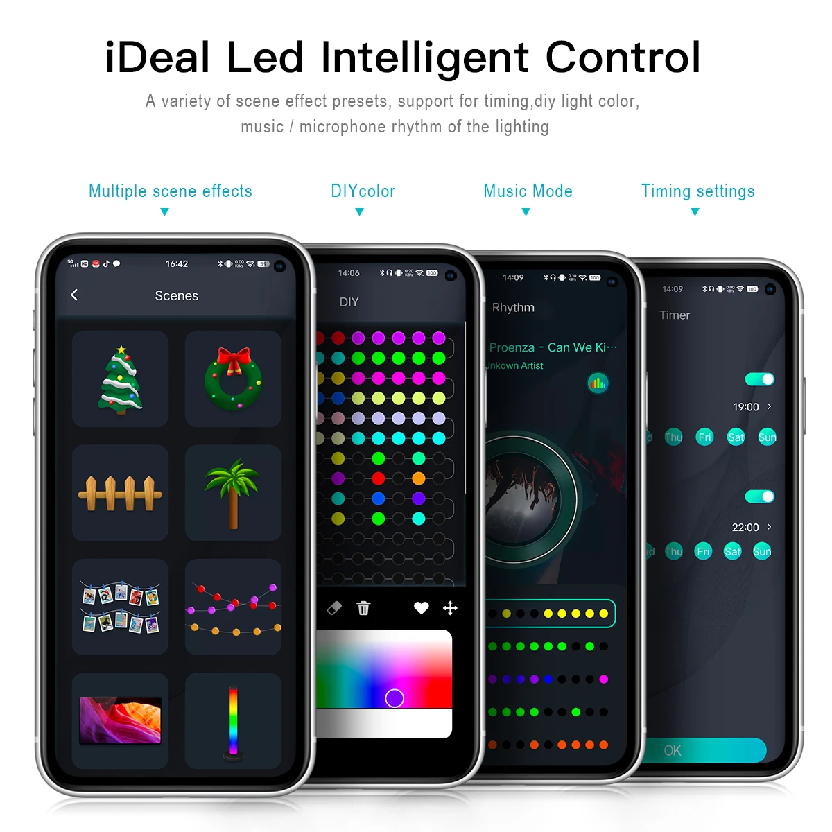 5m 10m 20m luz de corda inteli - Smart Garden Festoon Lights avaliação e preço