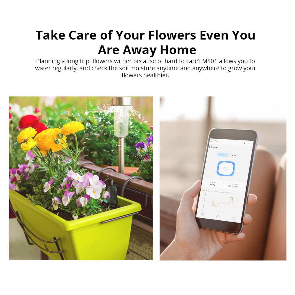 SONOFF MS01 Sensor de Umidade  - Smart Garden Test avaliação e preço